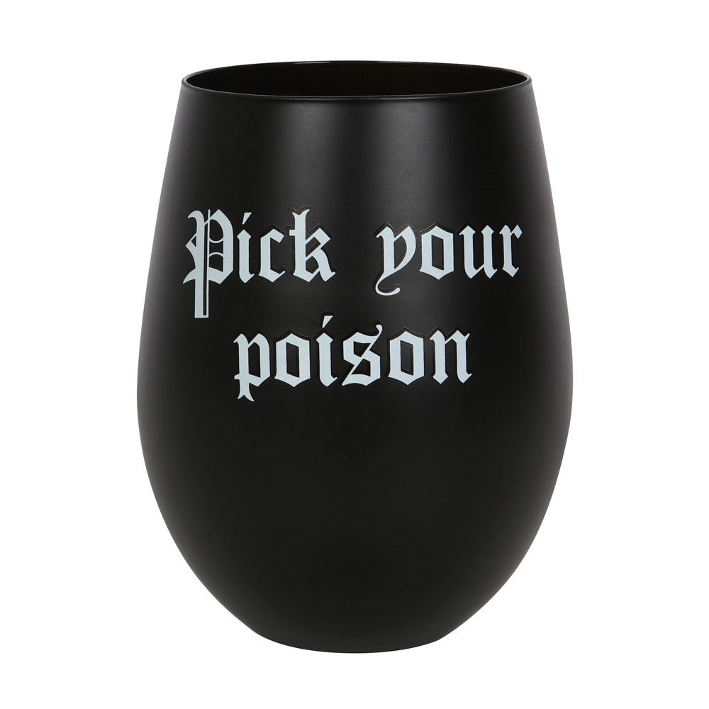 Pick Your Poison Stemless Wine Glass - £13.5 - Mugs Cups 