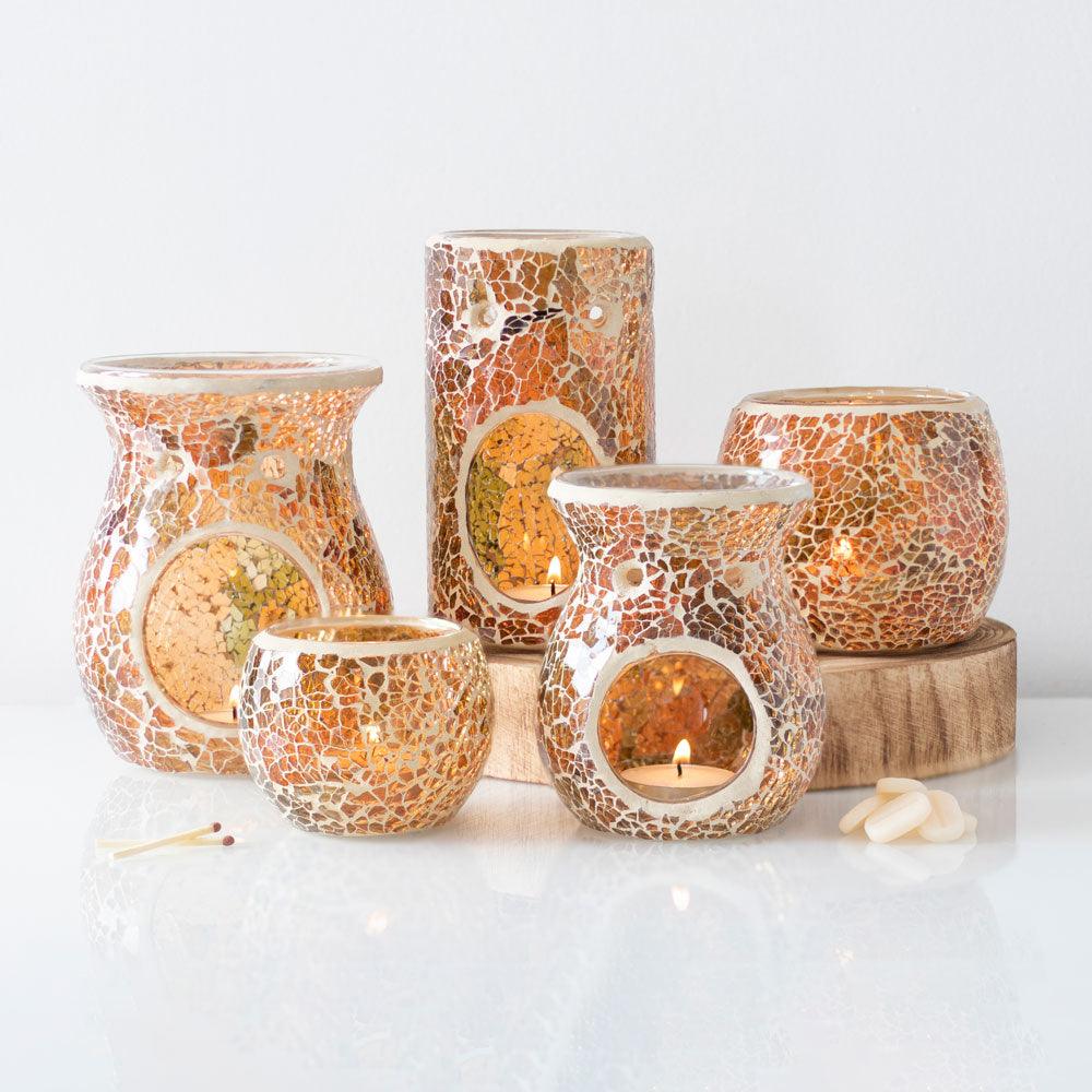 Pillar Brown Crackle Oil Burner-Oil Burners