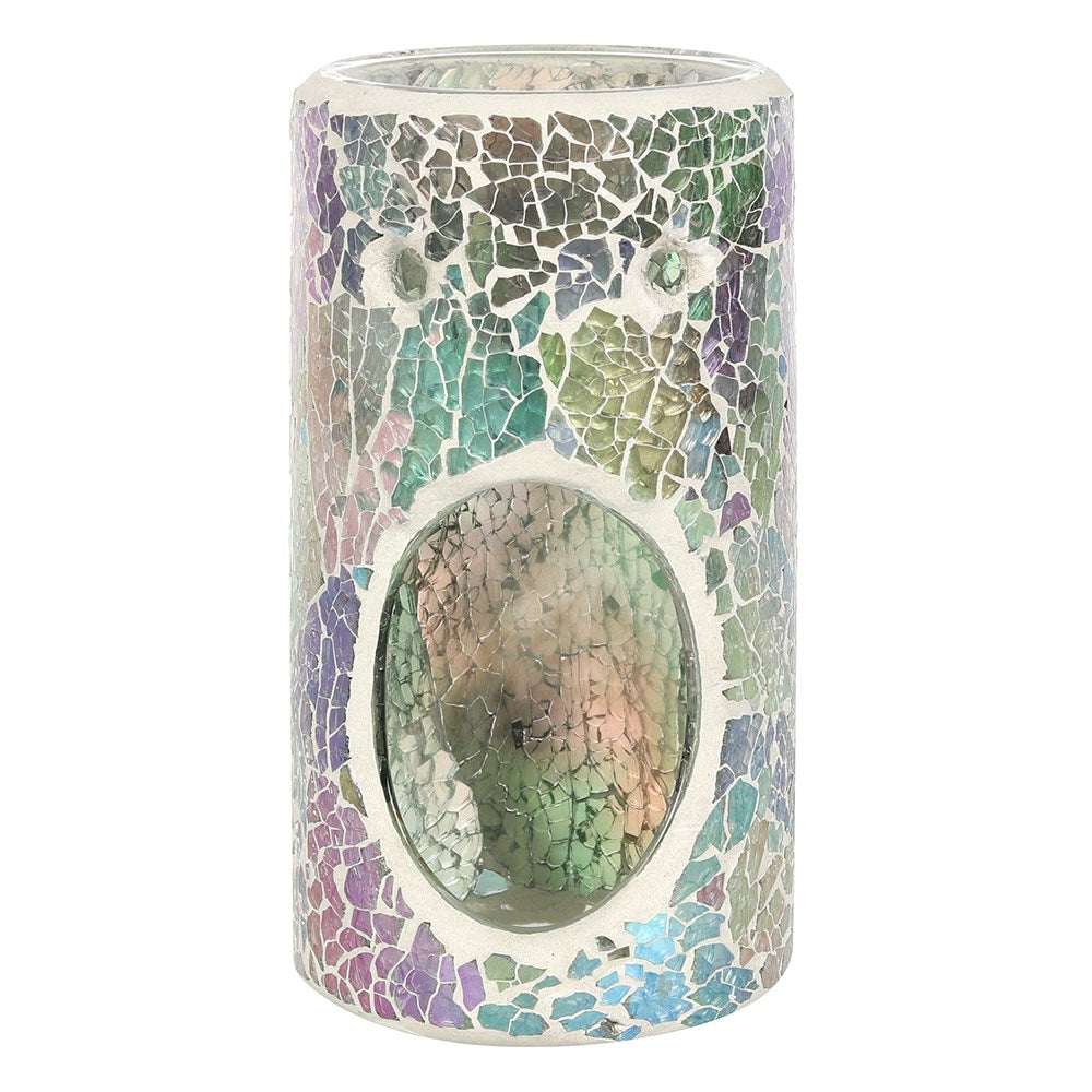 Pillar Light Blue Iridescent Crackle Oil Burner - £17.99 - Oil Burners 