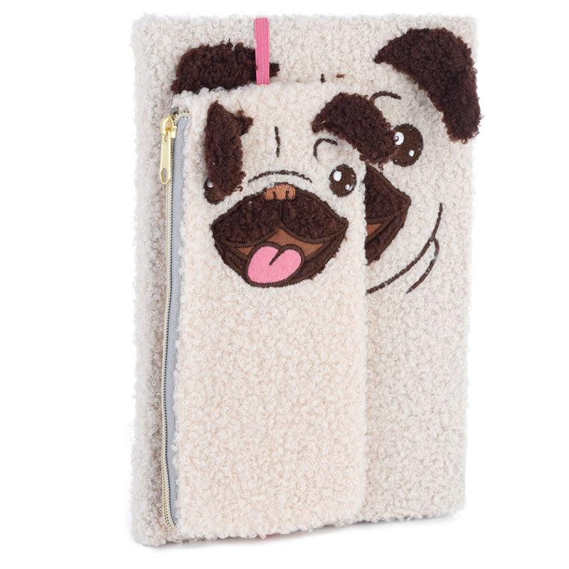 Plush Fleece A5 Notepad & Pencil Case Set - Mopps Pug-