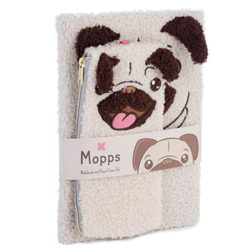 Plush Fleece A5 Notepad & Pencil Case Set - Mopps Pug - £19.99 - 