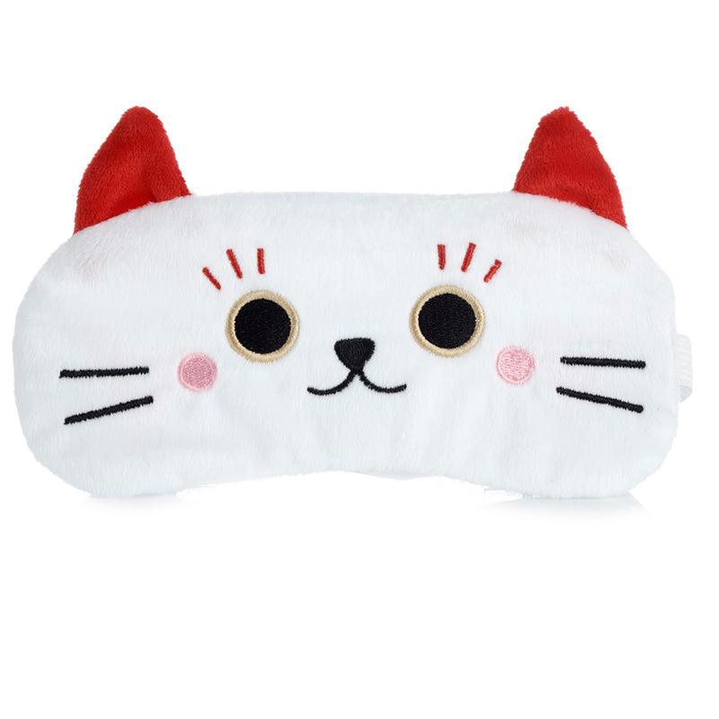 Plush Maneki Neko Lucky Cat Eye Mask-