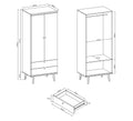 Primo 2 Door Wardrobe-Hinged Door Wardrobe