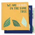 Printed Cotton Cushion Cover - We are Leaves - Yellow, Blue and Natural-