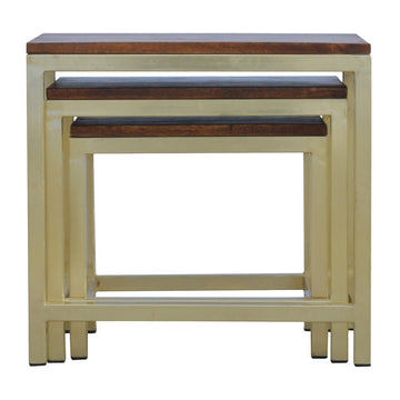 Chunky Gold Stool Set of 3