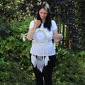 Protection Dream Catcher - Med Macrame Evil Eye Blue/White/Black-