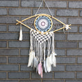 Protection Dream Catcher - Med Macrame Evil Eye Blue/White/Pink - £36.34 - 