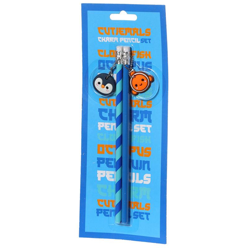 PVC Charm Pencils Set of 2 - Adoramals Sealife - £6.0 - 