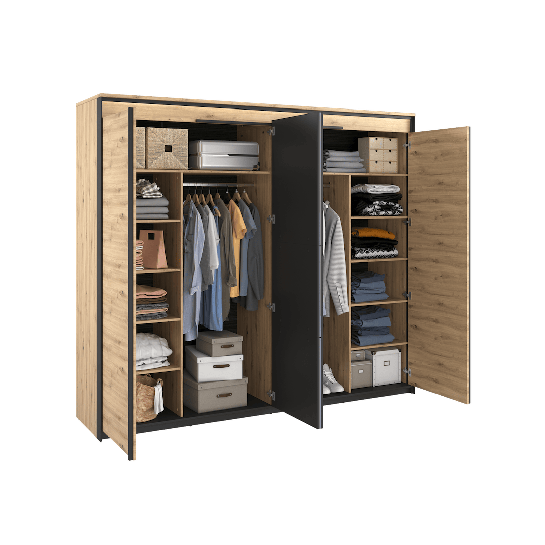 Quant QS-05 Hinged Wardrobe 250cm-Hinged Door Wardrobe