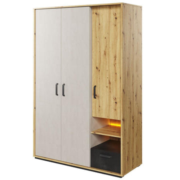 Qubic 02 Wardrobe with LED - £387.0 - Kids Wardrobe 