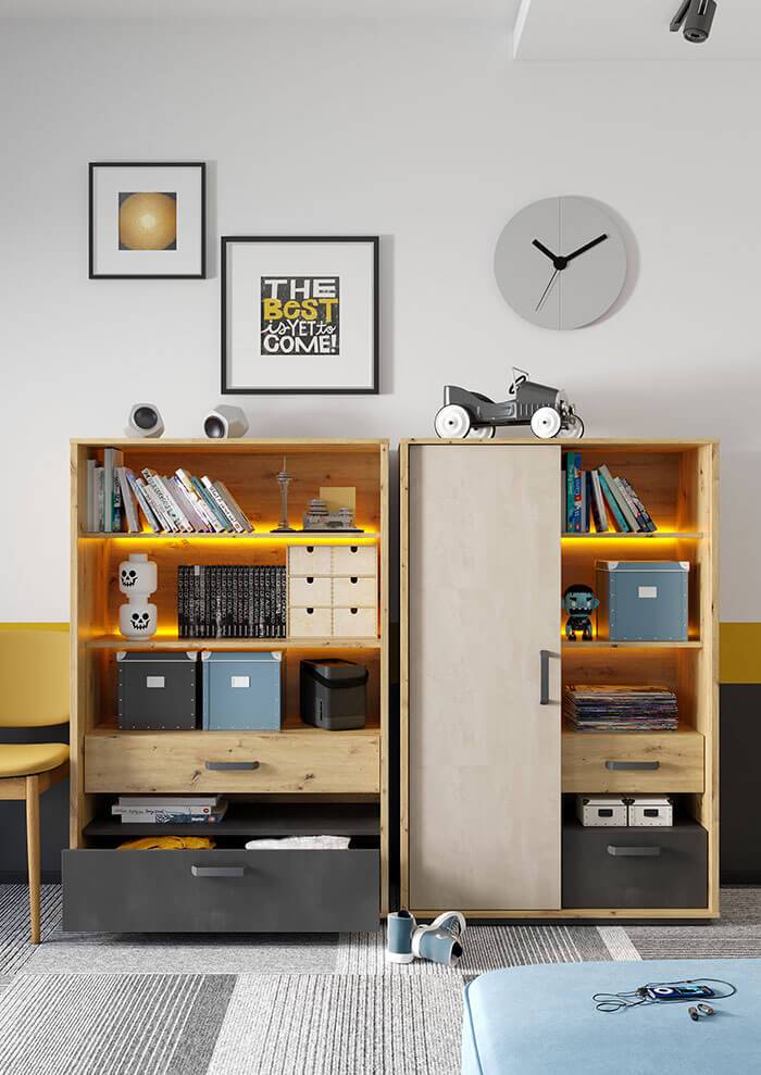 Qubic 06 Bookcase with LED - £225.0 - Kids Bookcase 