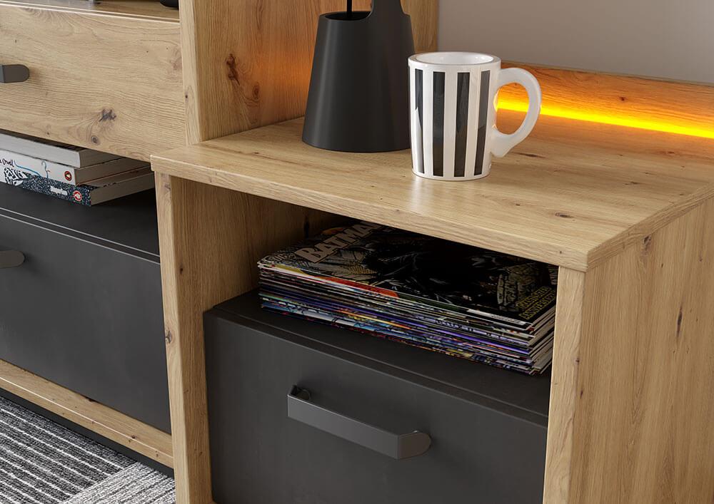 Qubic 10 Bedside Cabinet With LED-Kids Bedside Cabinet