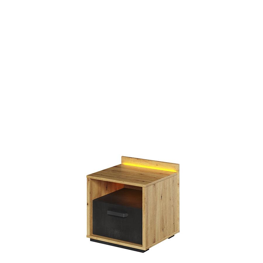 Qubic 10 Bedside Cabinet With LED - £90.0 - Kids Bedside Cabinet 