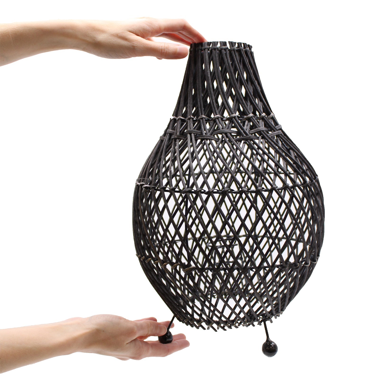 Rattan Table Lamps - Black-