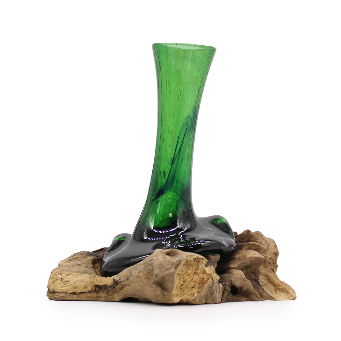 Recycled Beer Bottles - Flower Vase on Wood - £39.0 - 