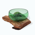 Recycled Beer Bottles - Lrg Wide Bowl on Wood - £47.0 - 