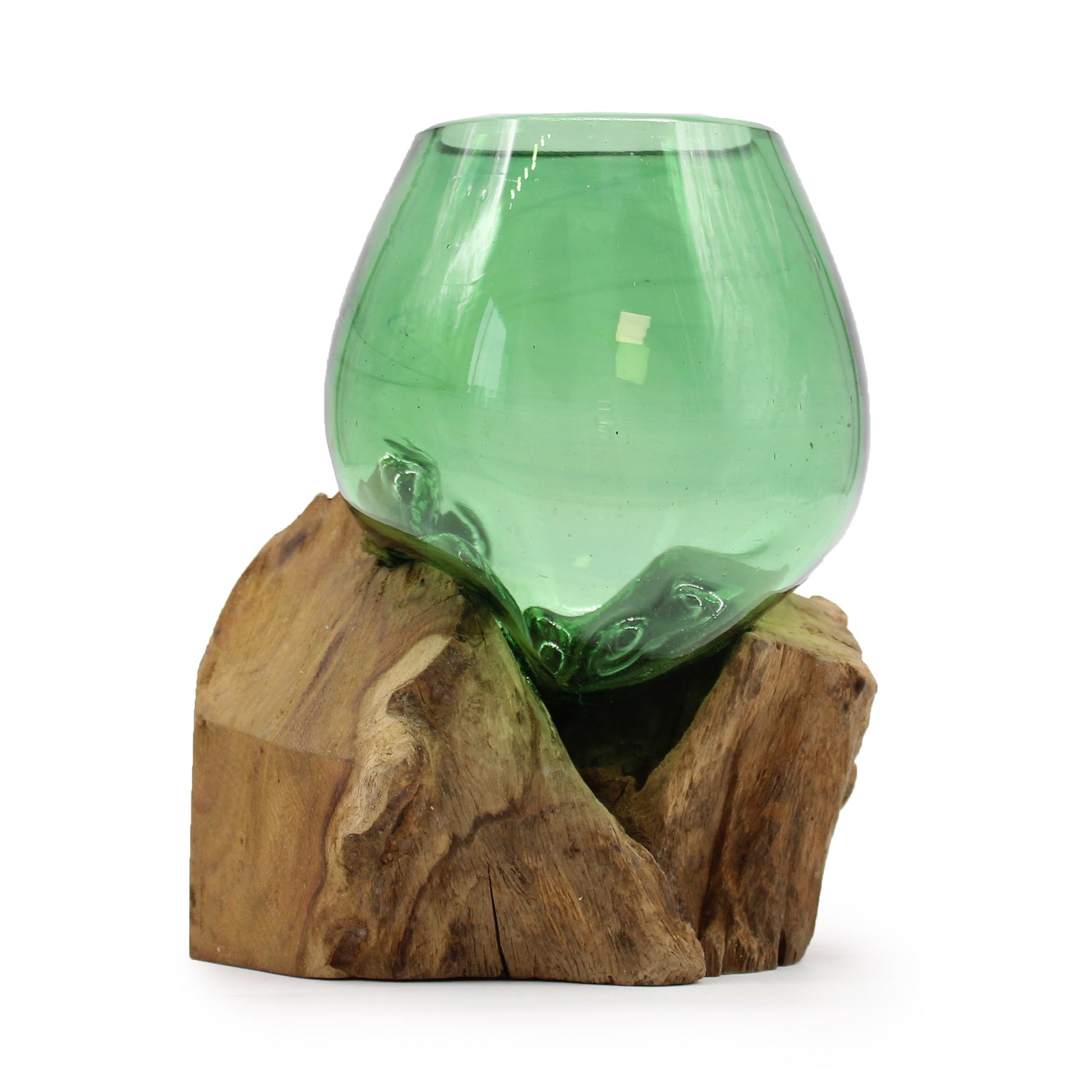 Recycled Beer Bottles - Small Bowl on Wood-