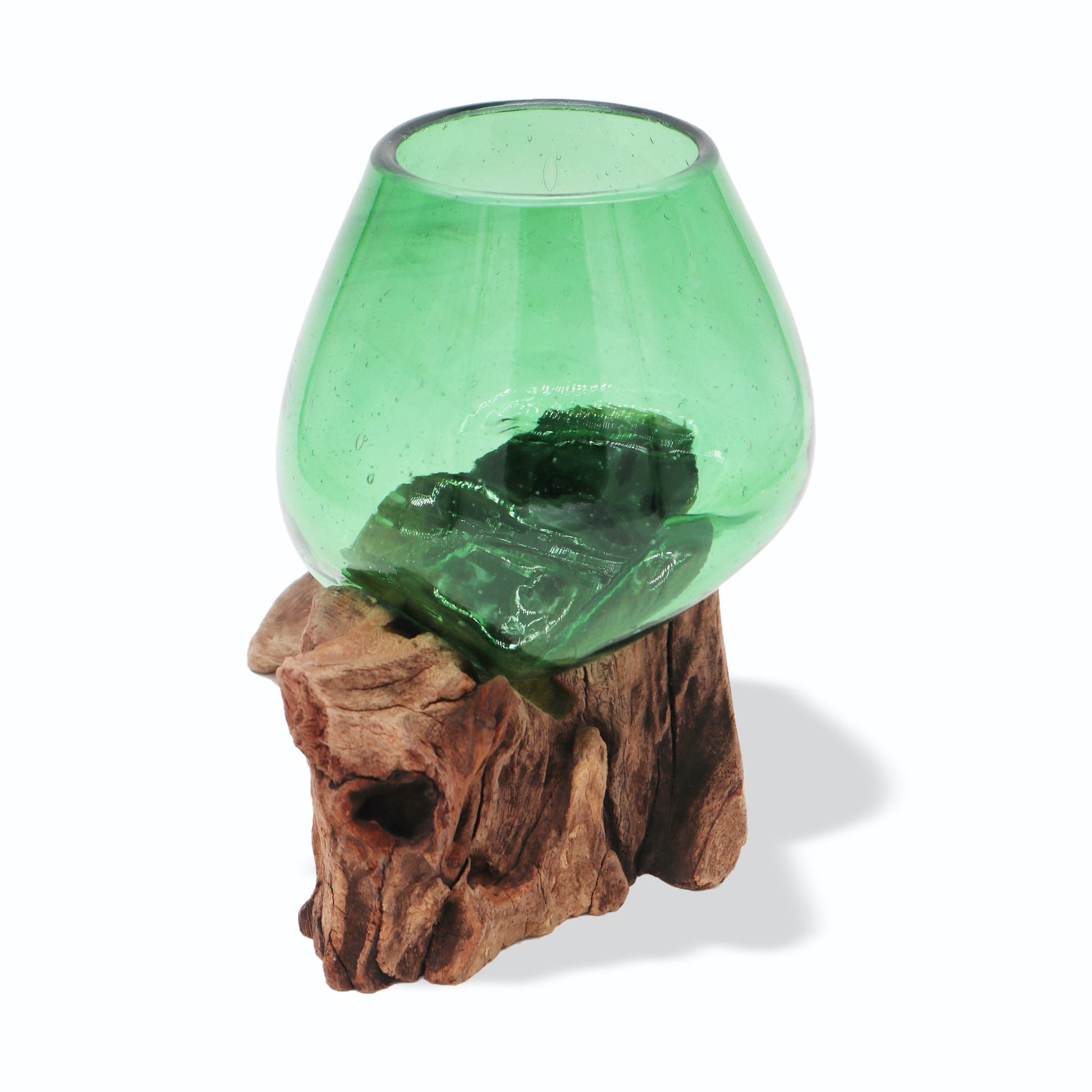 Recycled Beer Bottles - Small Bowl on Wood - £37.0 - 