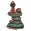 Red Buddha and Rock Pond Backflow Incense Burner-Incense Holders