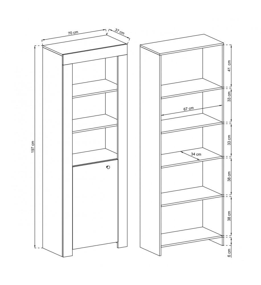 Rene Tall Bookcase with Door - £133.2 - Bookcase 