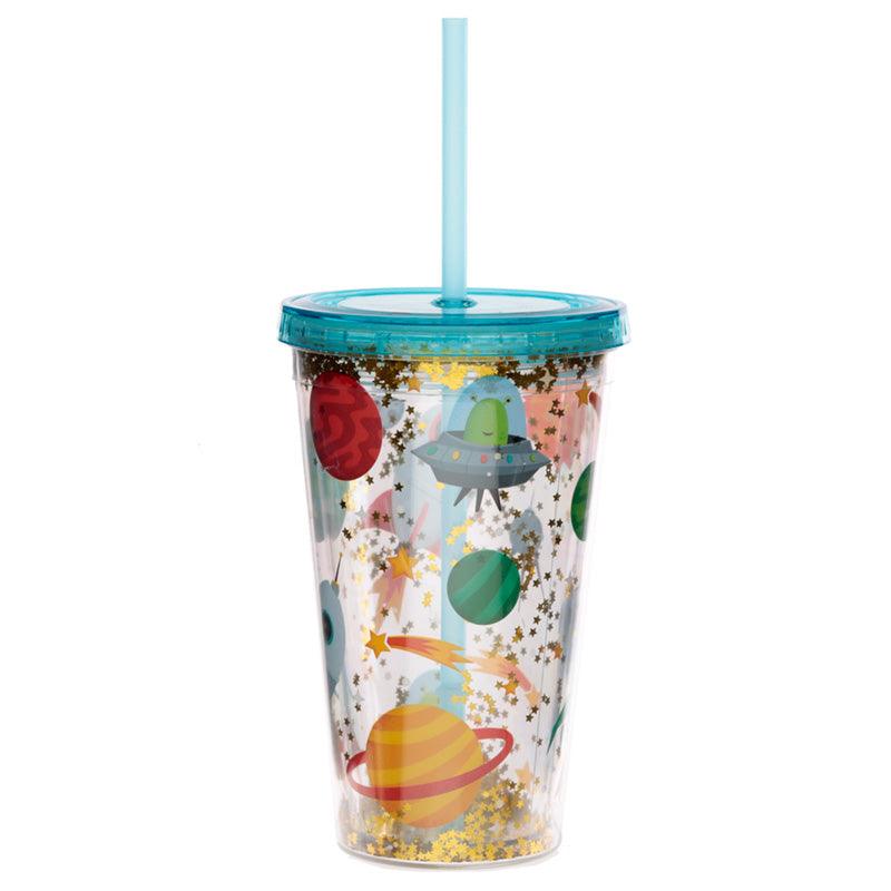 Retro Space Cadet Double Walled Cup with Lid and Straw-