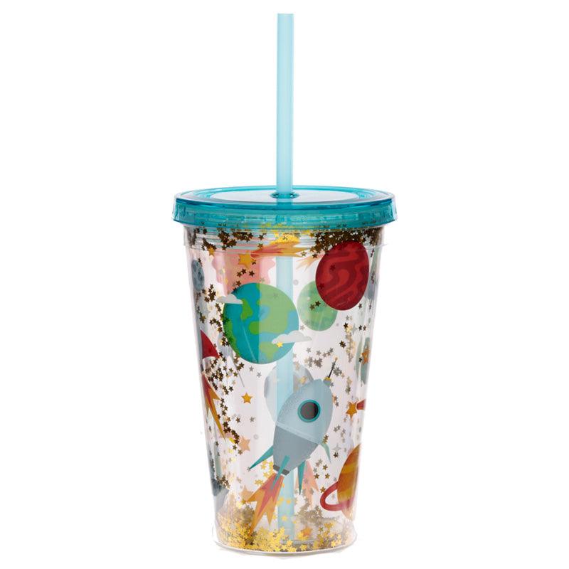 Retro Space Cadet Double Walled Cup with Lid and Straw-