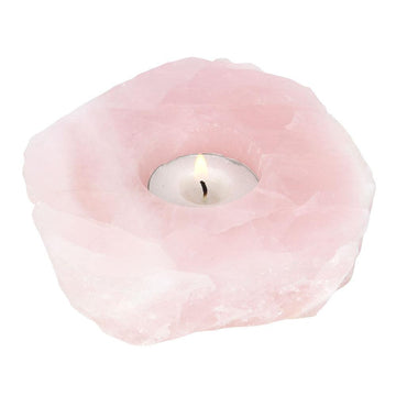 Rose Quartz Crystal Tealight Holder - £39.99 - Crystals 