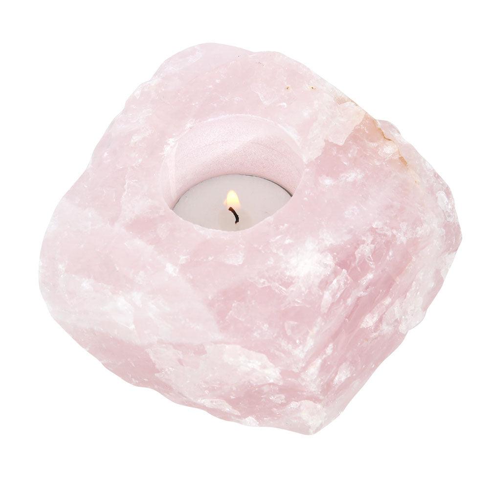 Rose Quartz Tealight Holder - £27.99 - Crystals 