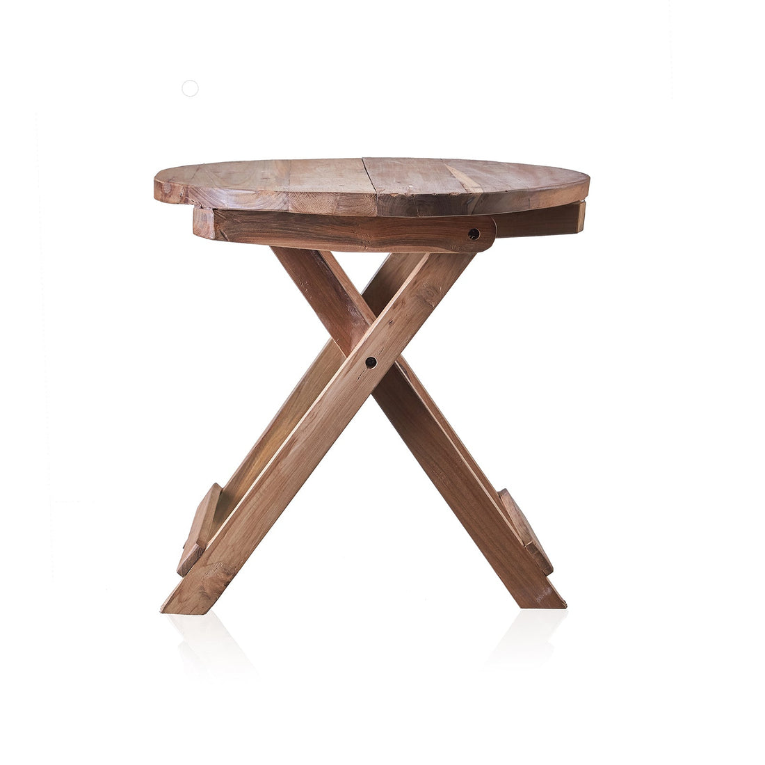 Round Folding Coffee Table - 50cm - Recycled Wood - £107.0 - 