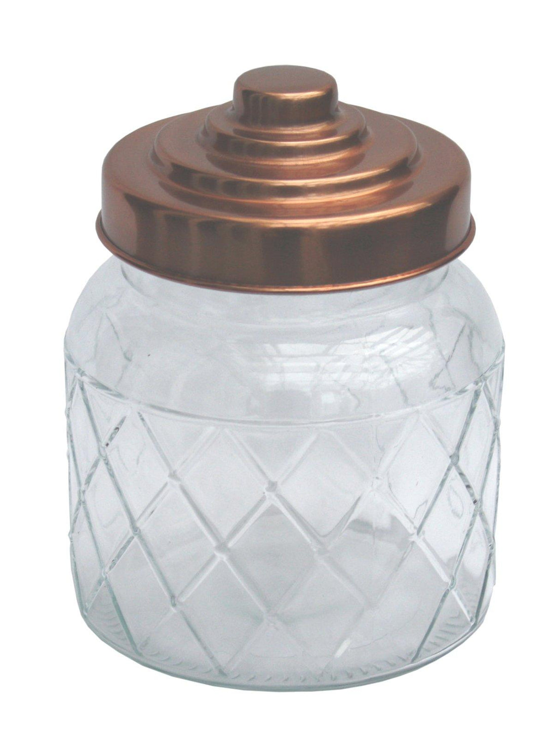 Round Glass Jar With Copper Lid - 5.5 Inch - £12.99 - Kitchen Storage 