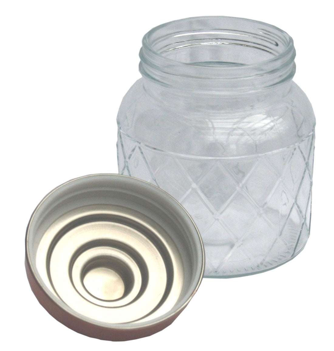 Round Glass Jar With Copper Lid - 5.5 Inch - £12.99 - Kitchen Storage 