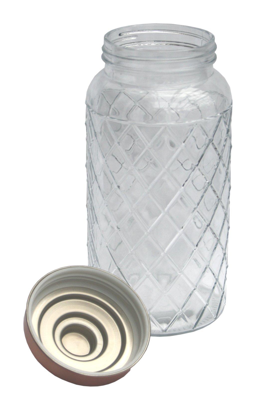 Round Glass Jar With Copper Lid - 9.5 Inch - £16.99 - Kitchen Storage 