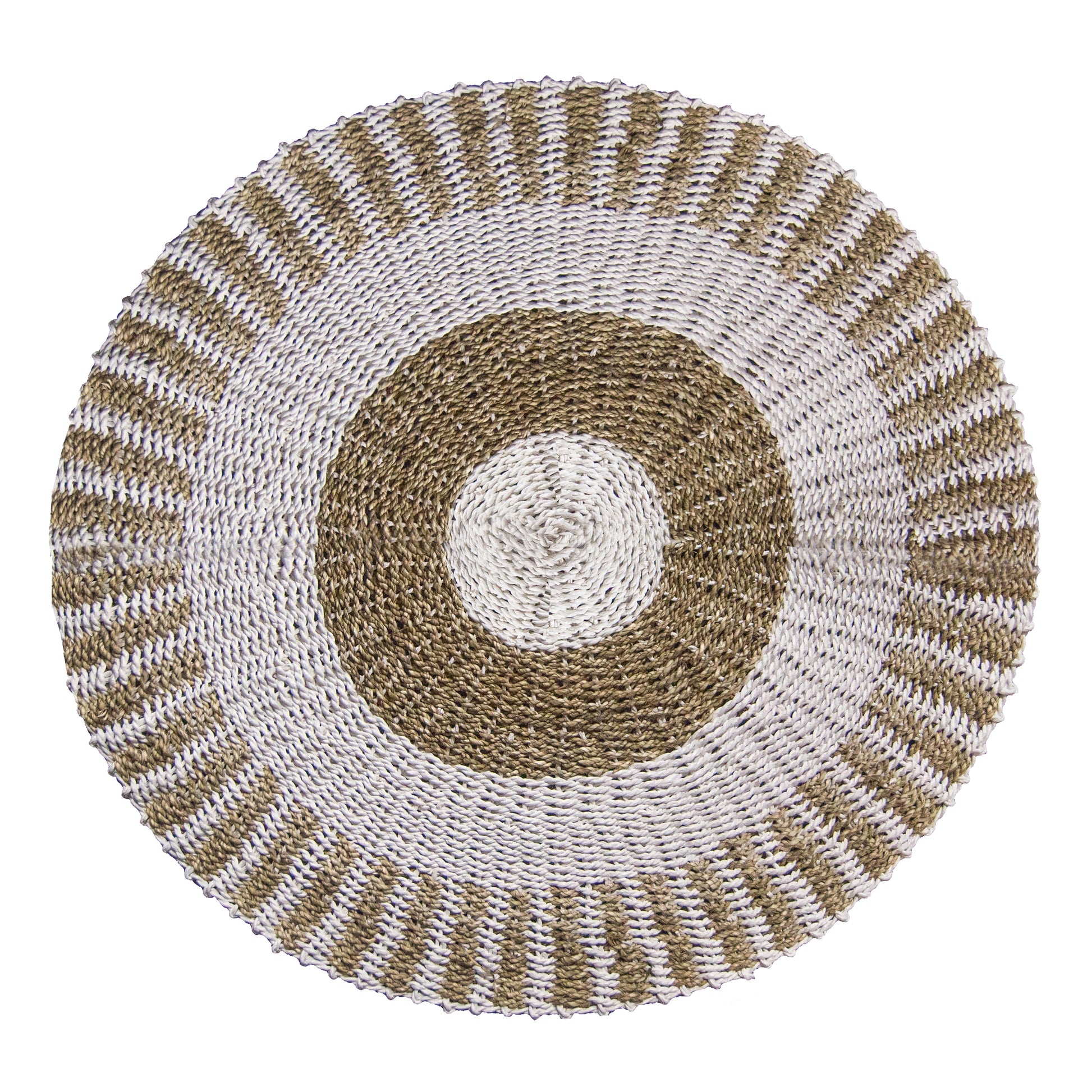 Round Seagrass White & Tan - Sun - 1m - £75.0 - 