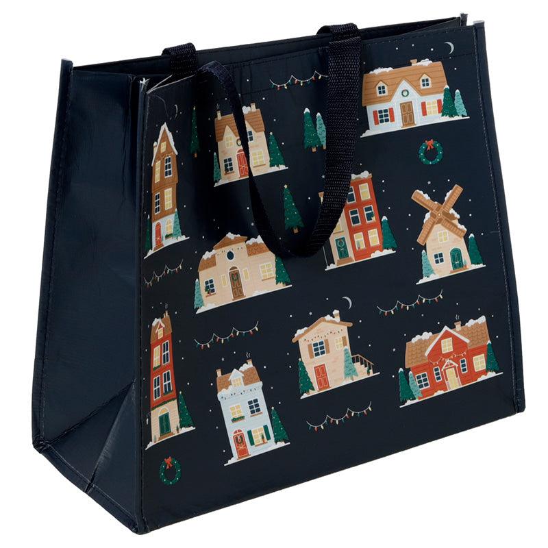 RPET Reusable Recycled Shopping Bag - Christmas Houses - £7.0 - 