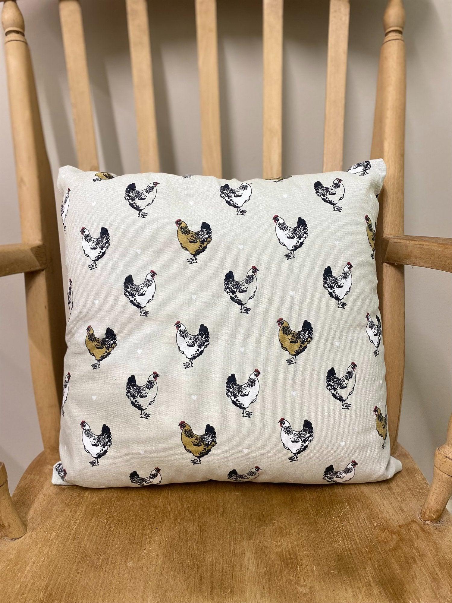 Scatter Cushion With A Chicken Print Design-Throw Pillows