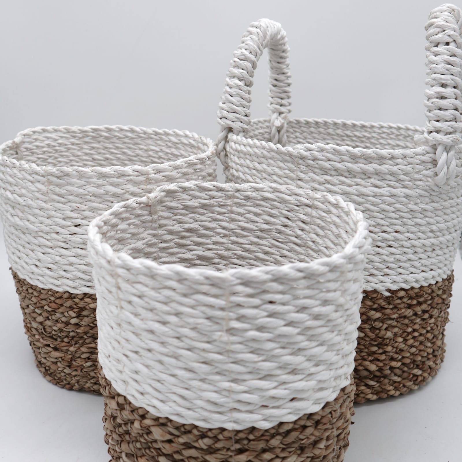 Seagrass Basket Set - Natural White-