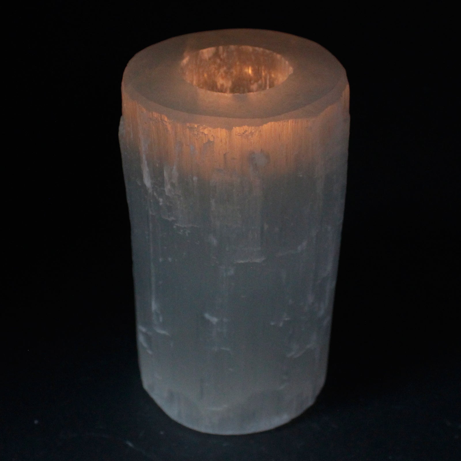 Selenite Cylinder Candle Holder - 15 cm-