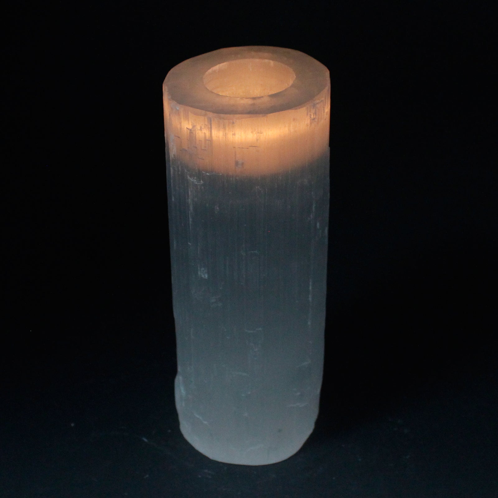 Selenite Cylinder Candle Holder - 20 cm-