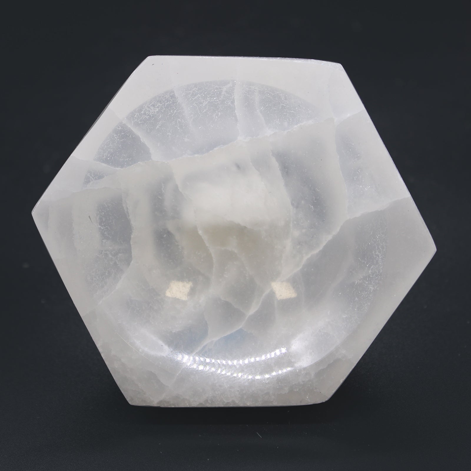 Selenite Hex Bowl - 10cm-