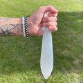 Selenite Lrg Ritual Knife - Spiral (25cm)-