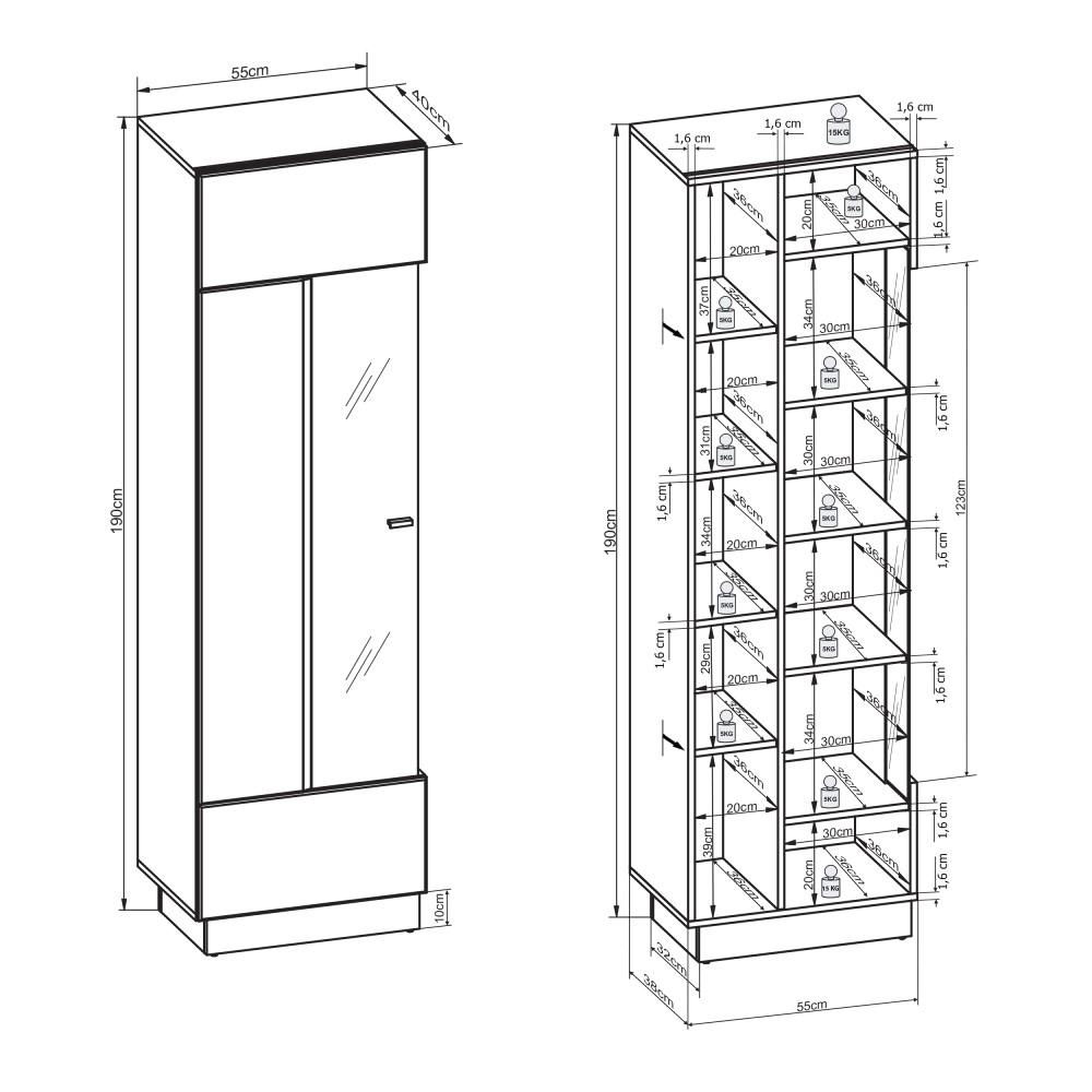 Sensis VAII Wall Entertainment Unit-Wall Unit