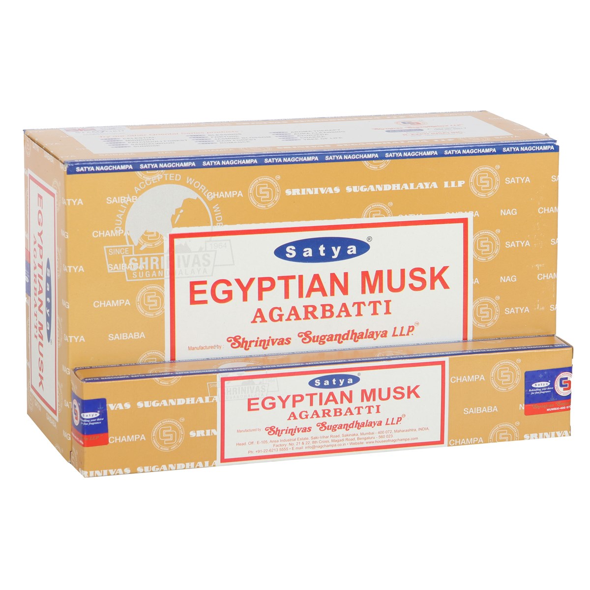 Set of 12 Packets of Egyptian Musk Incense Sticks by Satya - £17.99 - Incense Sticks, Cones 