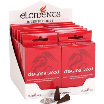 Set of 12 Packets of Elements Dragon's Blood Incense Cones - £13.5 - Elements 