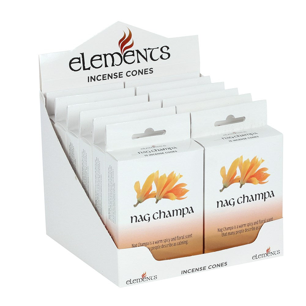 Set of 12 Packets of Elements Nag Champa Incense Cones - £13.5 - Elements 