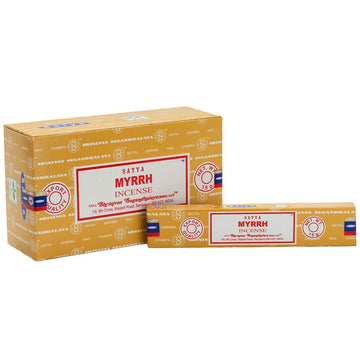 Set of 12 Packets of Myrrh Incense Sticks by Satya - £17.99 - Incense Sticks, Cones 