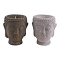 Set of 2 Medium Cement Buddha Design Candles-Candles