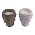 Set of 2 Medium Cement Buddha Design Candles - £26.99 - Candles 