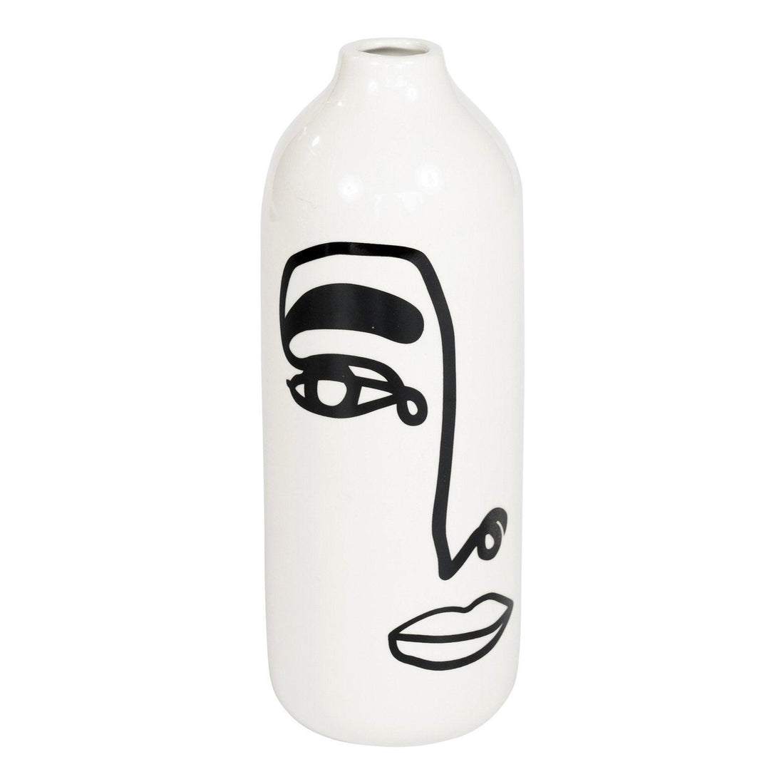 Set of 2 Monochrome Face Ceramic Vases - £44.99 - Planters, Vases & Plant Stands 