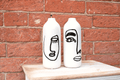 Set of 2 Monochrome Face Ceramic Vases-Planters, Vases & Plant Stands