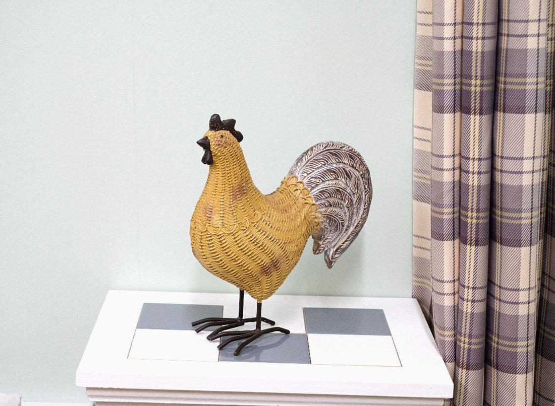 Set of 2 Rattan Chicken Ornaments - £107.99 - Ornaments 